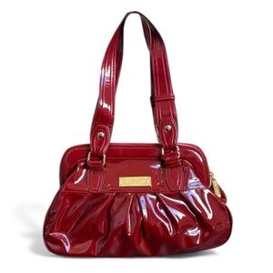 Betsey Johnson Red Faux Patent Leather Handbag Shoulder Bag